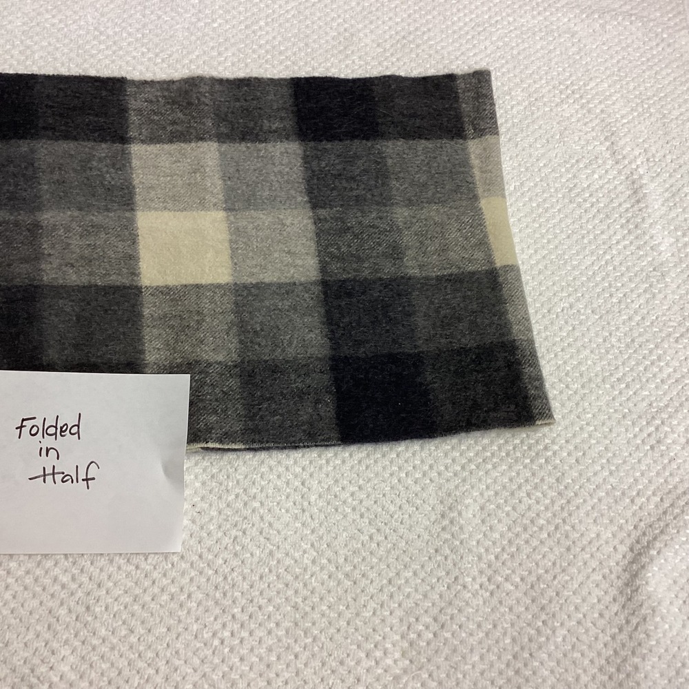 Cashmere Scarf Gray Charcoal Beige Plaid Warm‎ Winter Soft Fringe Shawl Unisex - Picture 10 of 12